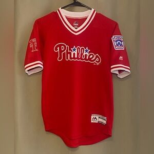 Majestic Coolbase Phillies 2015 Little League Baseball Jersey Austin Peay 15 USA